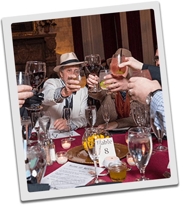 Los Angeles Murder Mystery guests raise glasses